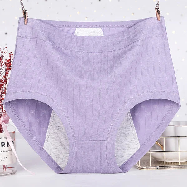 🔥Last day buy 5 get 5 free-High waist plus size cotton antibacterial and leak-proof physiological underwear