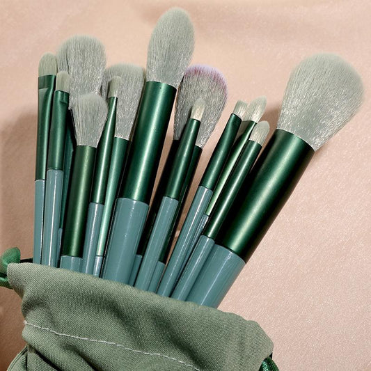 New 13 Four Seasons Green Makeup Brush Set Portable